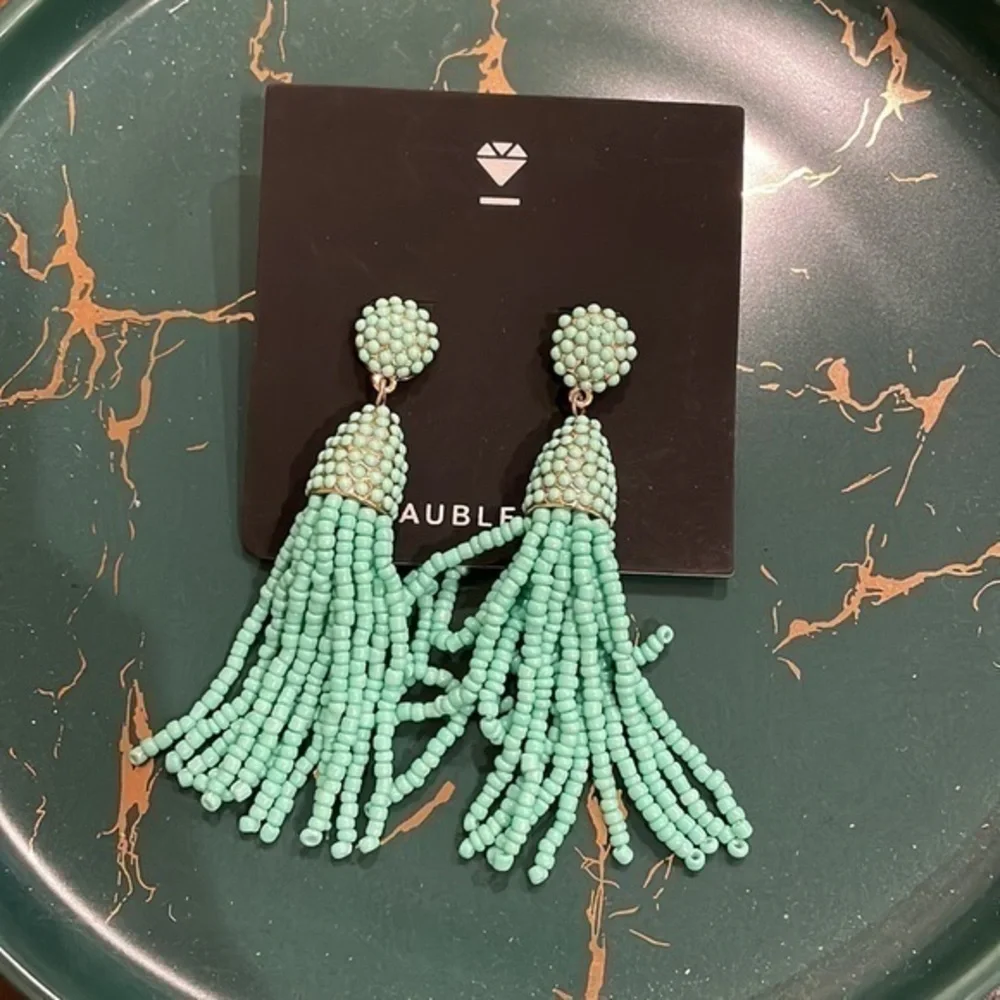 Brand new BaubleBar Tassle Blue Beaded Earring